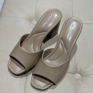 Calvin Klein Women's Beige Mules